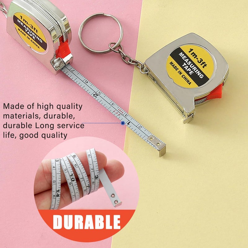 LonlyEagle Mini Screwdriver Keychain Tape Measure Keychains Set Retractable Keychain Tape Measure Mini Screwdrivers in Pouch Keychain for Birthday Party Favors and Daily Use, 1 m/ 3 ft (24 Pcs) - Image 5